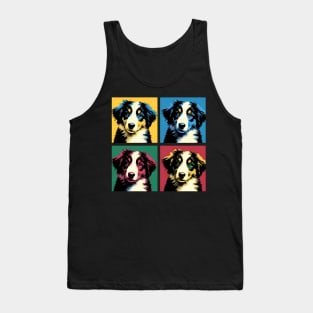 Pop Retro Border Collie Art Painting - Cute Puppy Tank Top